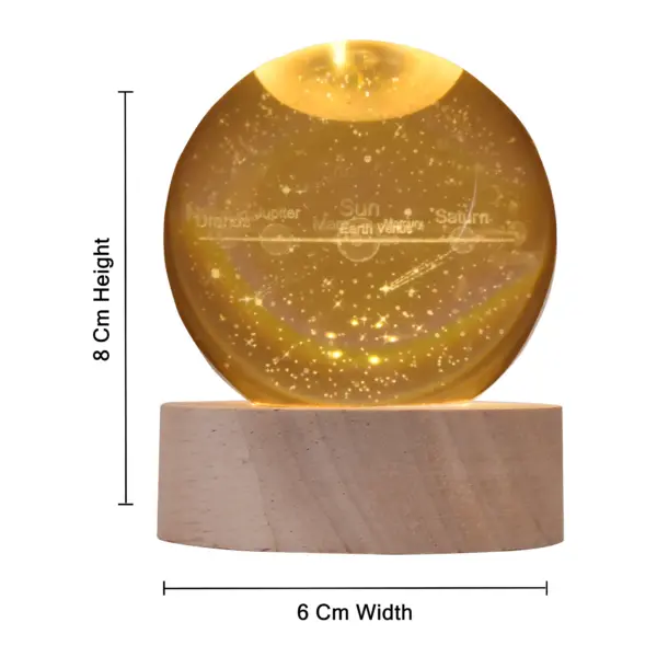 Astronomy Crystal Ball / Wooden Base with LED Light - Image 3