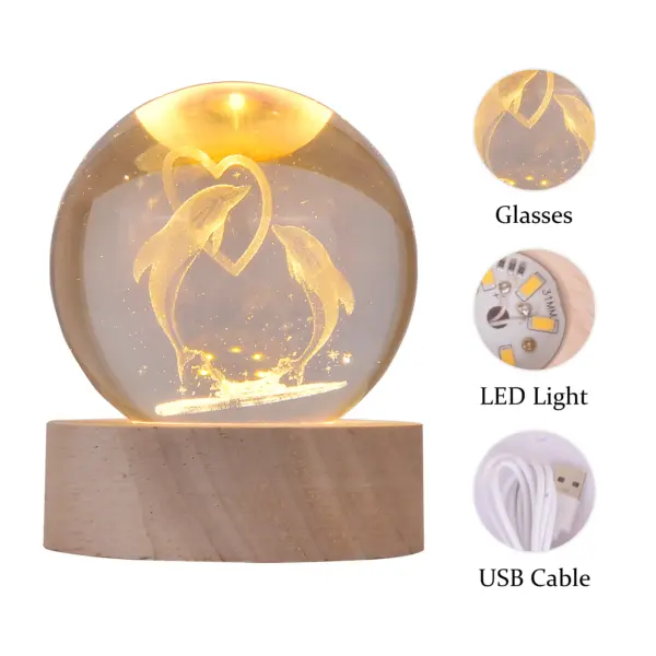 Best Gift Items | 3d galaxy crystal ball night lamp | dolphin crystal ball | dolphin glass ball | home dacor | light lamp | aesthetic lamp