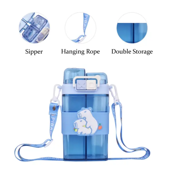 Capybara Water Bottle | Capybara Water Bottle Online | Capybara Water Bottle Sale | Capybara Water Bottle Price | 2 in 1 water bottle | juice water bottle | juice bottle with straw | water juice bottle | two in one water bottle | Water Bottle for School | Kids Water Bottle | Childrens Water Bottle