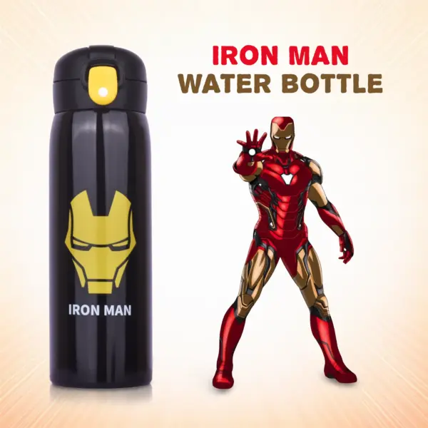 Iron Man Water Bottle (Black) / Avengers Water Bottle for Childrens - Image 4