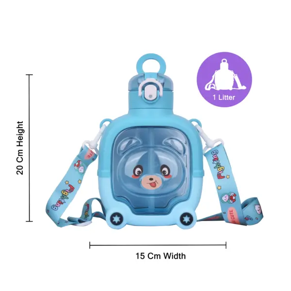 Teddy Bear Water Bottle (Blue) / Kids Sipper Water Bottle - Image 3