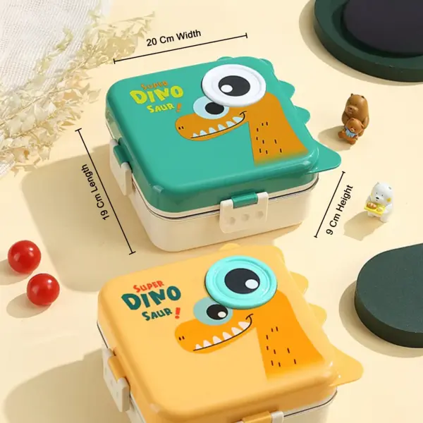 Dino Lunch Box / Kids Lunch Box - Steel Lunch Box - Image 4