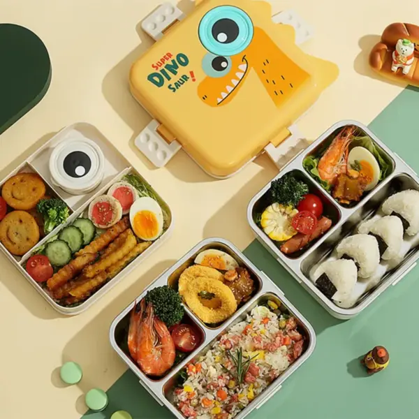 Dino Lunch Box / Kids Lunch Box - Steel Lunch Box - Image 2