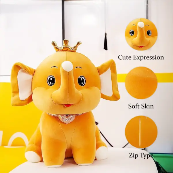 Elephant Soft Toys | Baby Plush Toys (Yellow) - Image 2