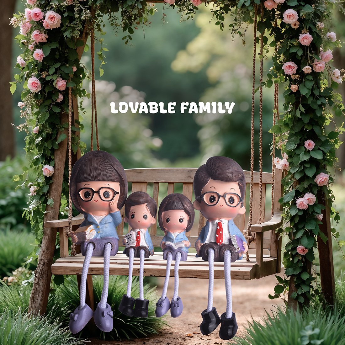 miniature doll family, family miniatures, miniature family, family statue, family sculptures, aesthetic toys ,cute toys , kids toys