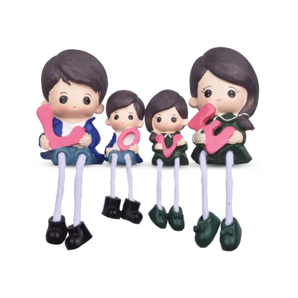 Lovable Family Resine Statue with Pink Love Text | Best Family Gift Items - Image 4