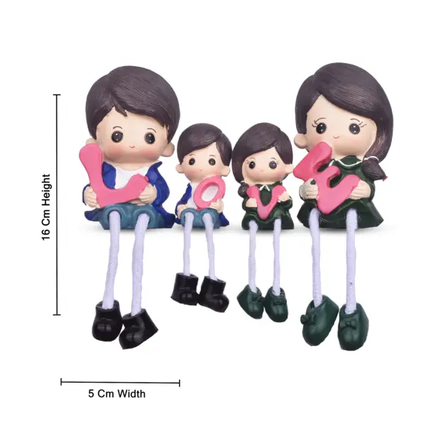 Lovable Family Resine Statue with Pink Love Text | Best Family Gift Items - Image 3
