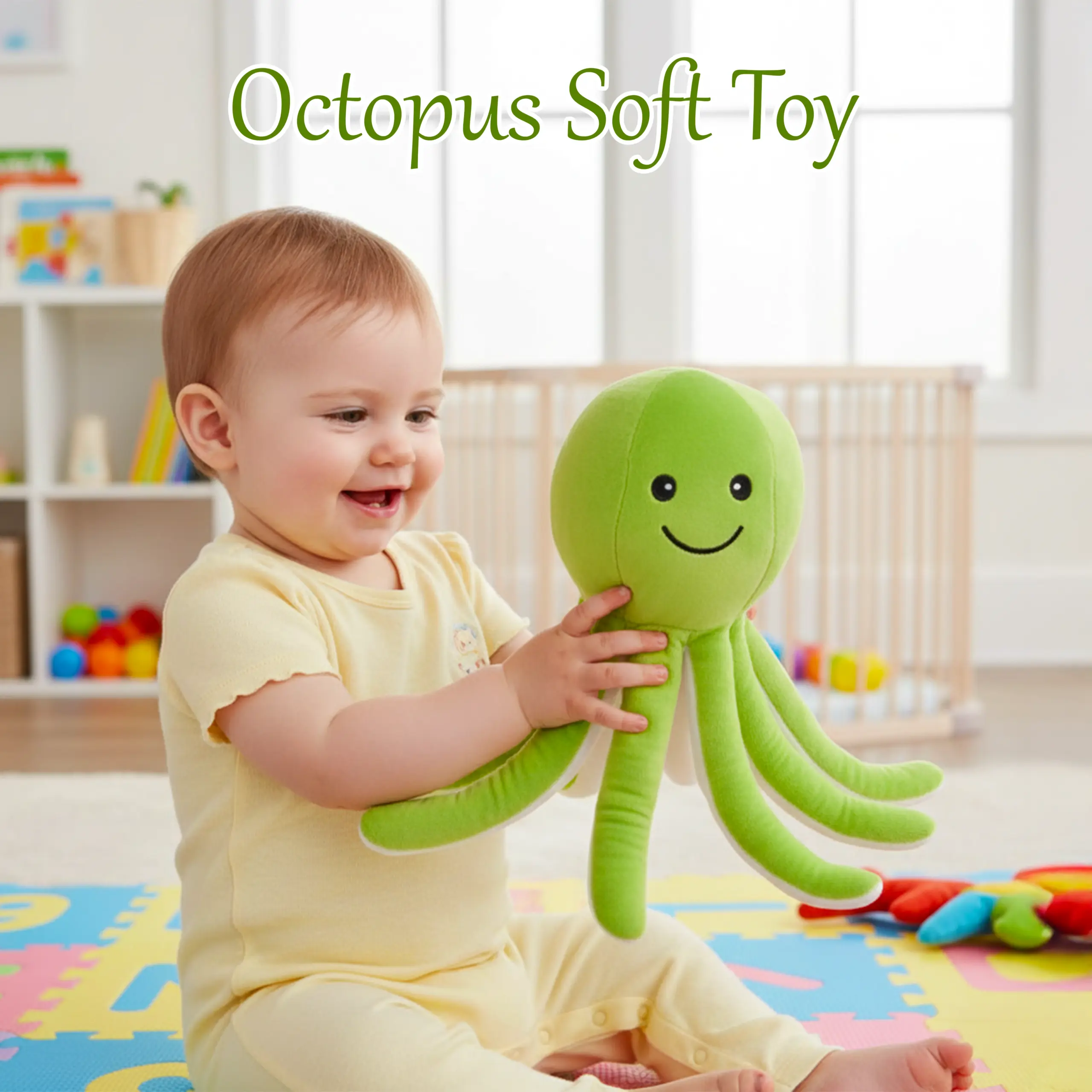 Octopus Soft Toys (Light Green) | Baby Soft Toys - Image 4