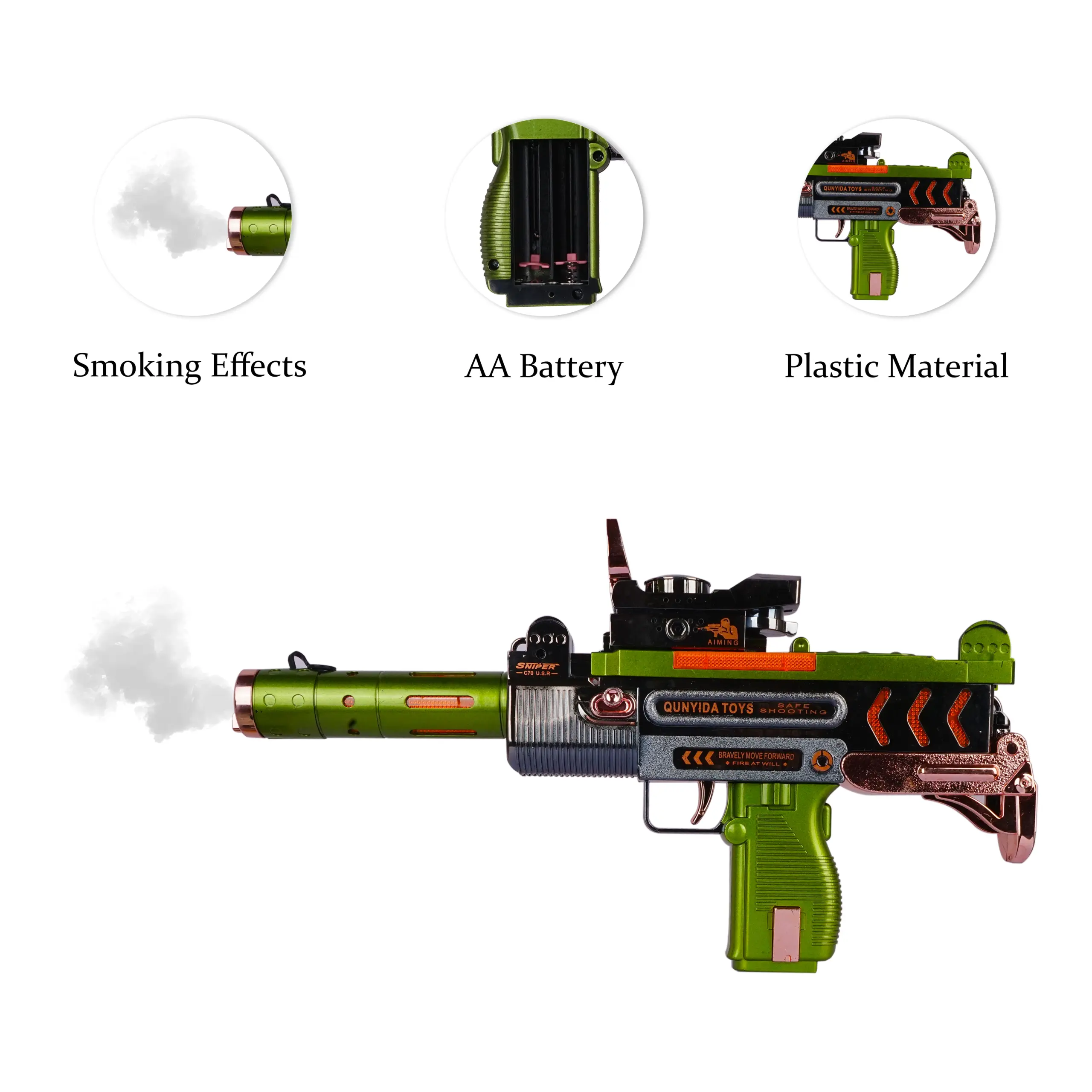 Musical Smoke Gun Toy with Moving Top Loader - Image 2