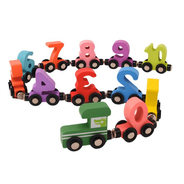 wooden toys | educational toys | wooden train set | wooden number train toy | Digital Train Number with Magnet